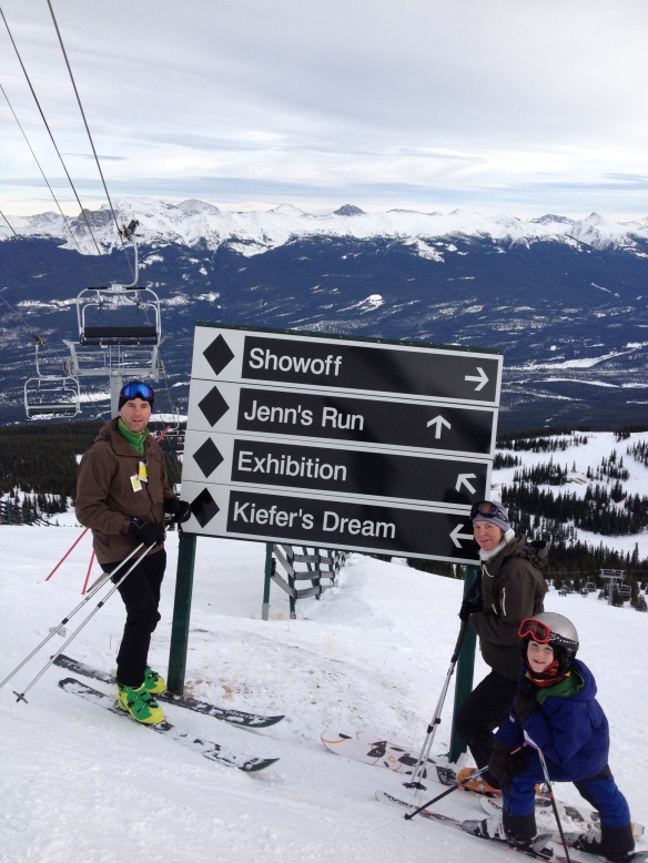 Skiing in Jasper with my nephew Andrew. Guess who was most nervous about the full slate of Black Diamond runs?